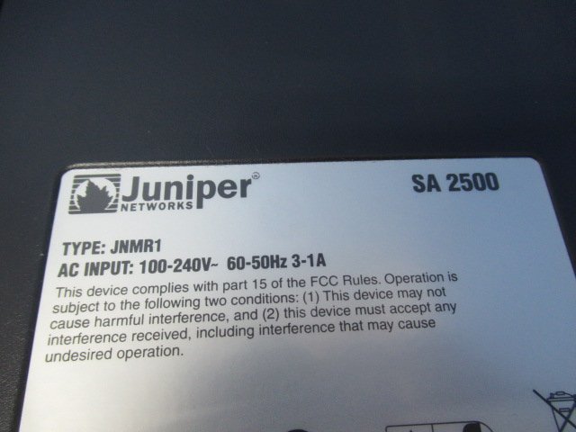 ▲Ω保証有 Σ★23567★SA2500 JNMR1 ジュピターネットワークス Juniper Networks アプライアンス 領収書発行可能 ・祝10000取引!!_画像3