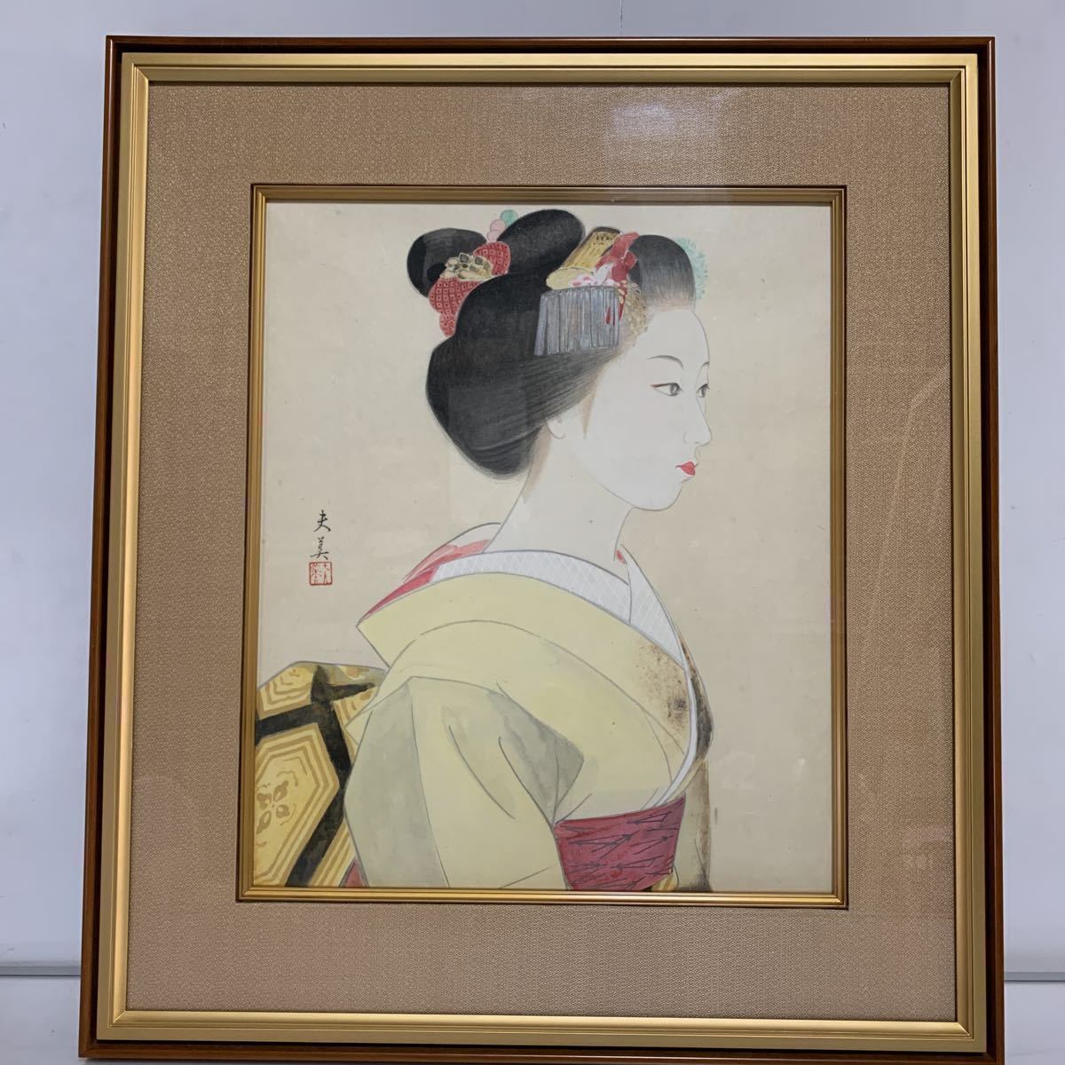 Yahoo!オークション - 木村夫美「舞妓」肉筆 日本画 美人画 8号 Yahoo!オークション - 木村夫美「舞妓」肉筆 日本画 美人画 8号