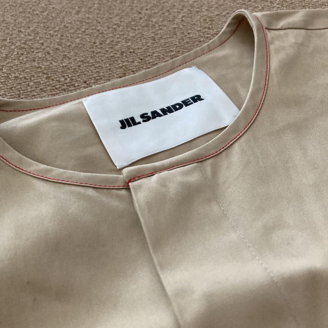 21年 制服シャツ JIL SANDER ノーカラーシャツ ベージュ ジルサンダー oamc マルニ marniの画像4