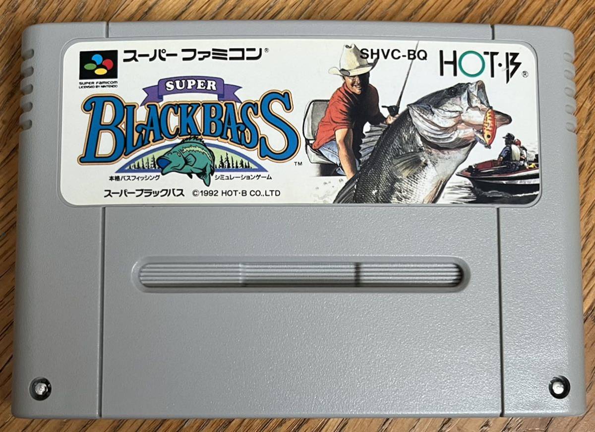 ◇スーパーブラックバス 本格バスフィッシング シミュレーションゲーム スーパーファミコン 中古 SFC ソフト カセット 1992 日本製 任天堂_画像1