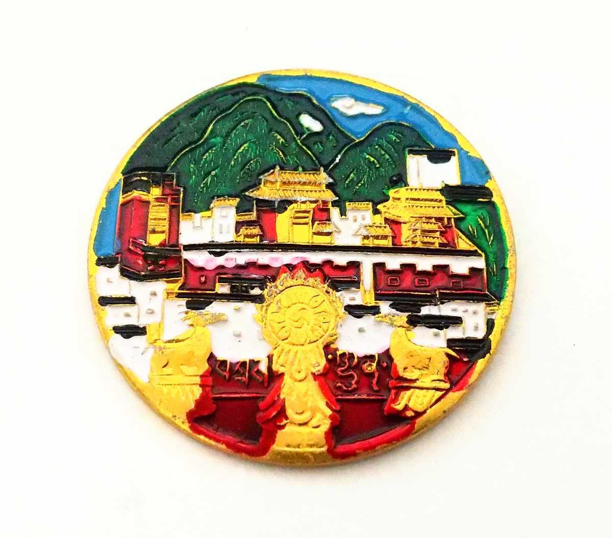 ■記念バッジ【チベット タシルンポ寺】シガツェ チベット仏教 ヴィンテージバッジ 38年前の古いバッジ 未使用 コレクション の画像1