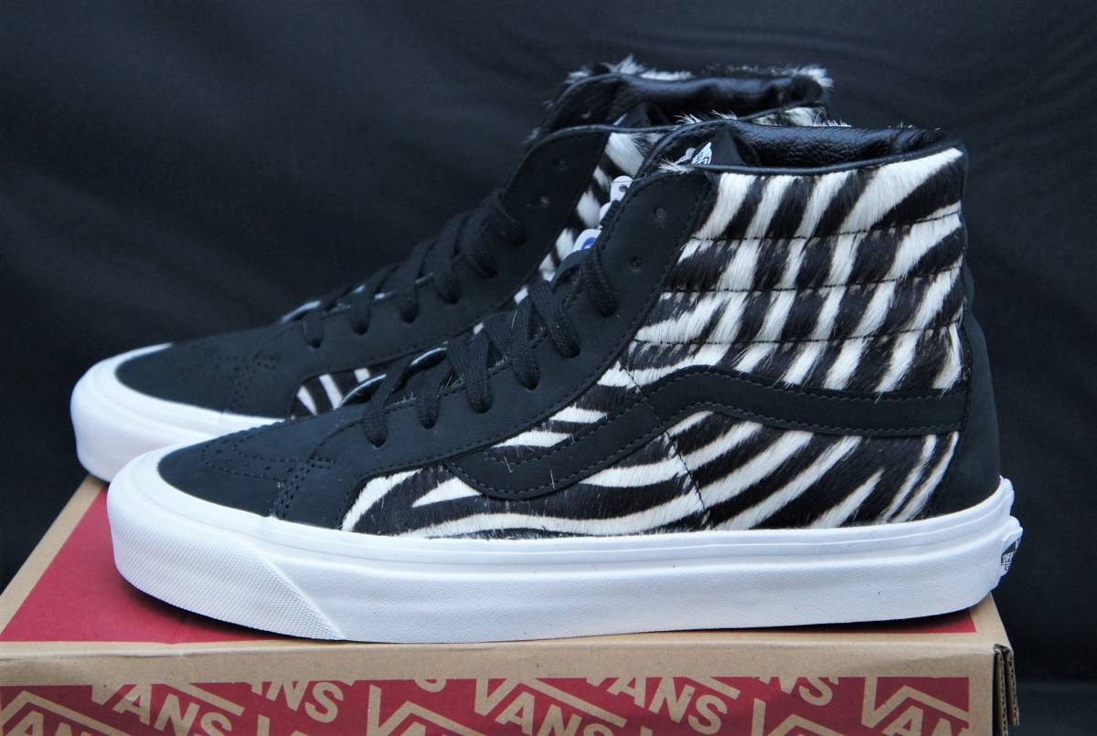 SALE！定価15400円【新品】US8.5 26.5cm VANS バンズ SK8-HI 38 DX スケートハイ BLACK/ZEBRA ハラコ仕様 国内正規品_画像2