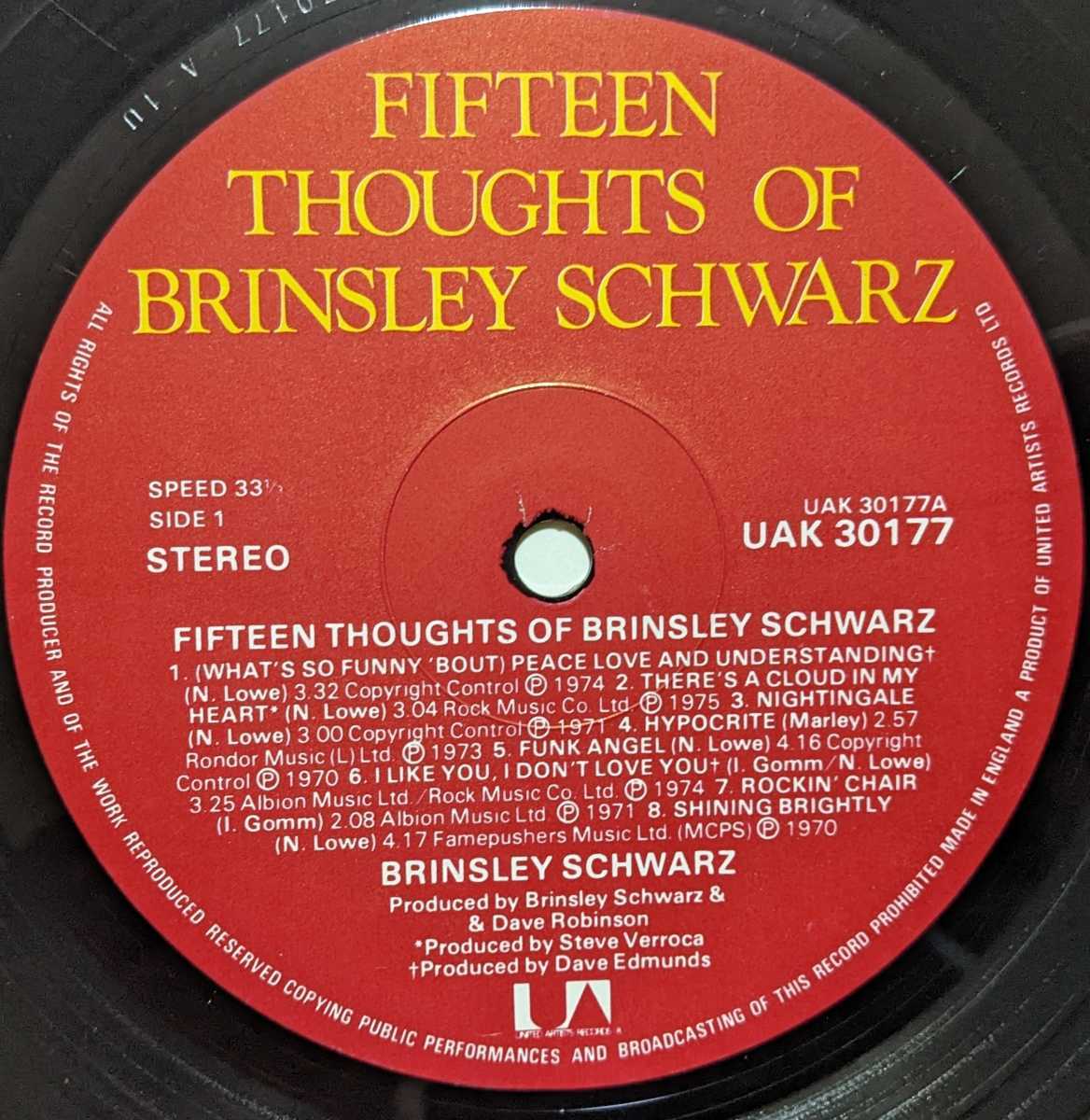 Brinsley Schwarz-Fifteen Thoughts Of* britain Orig. beautiful goods /mato1/ poster attaching /Nick Lowe/Pub Rock