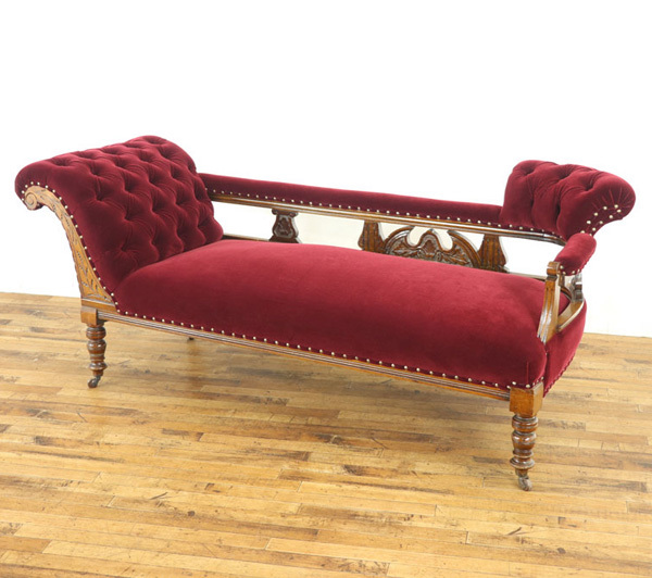 シェーズロング　優雅な時間を過ごせそう　イギリスアンティーク　上品な雰囲気　長椅子　美しいデザイン　アンティークフレックス　57723