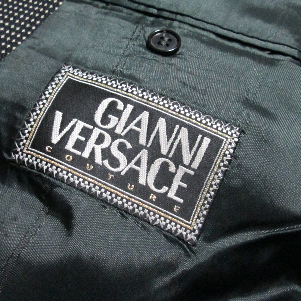 Vintage GIANNI VERSACE　ヴィンテージ ジャンニヴェルサーチ　「48」 イタリア製 ダブルブレス ドットセットアップスーツ 134419-q_画像3