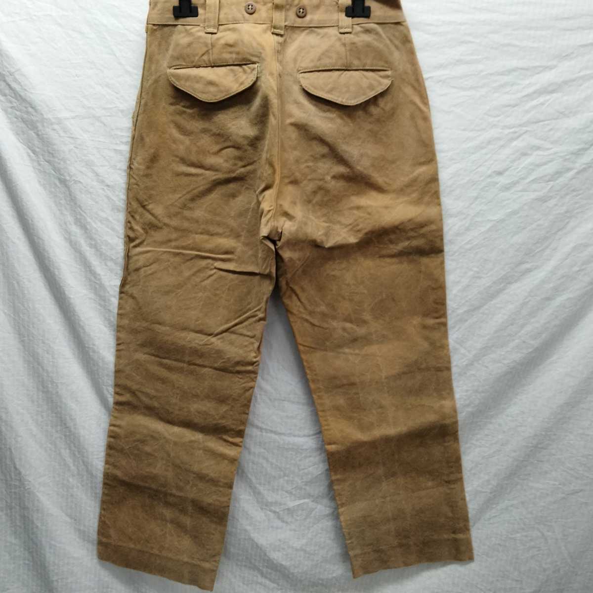 filson oil finish single tin pant フィルソン オイルフィニッシュ シングルティンパンツ 80年代 アメリカ usa 製 31 肉厚 オイル抜け_画像10