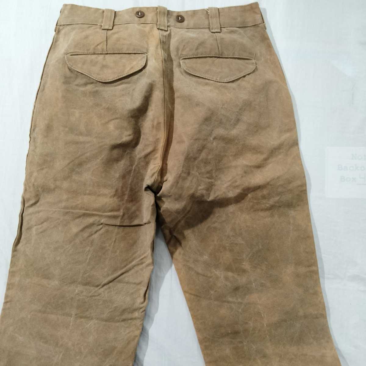 filson oil finish single tin pant フィルソン オイルフィニッシュ シングルティンパンツ 80年代 アメリカ usa 製 31 肉厚 オイル抜け_画像7