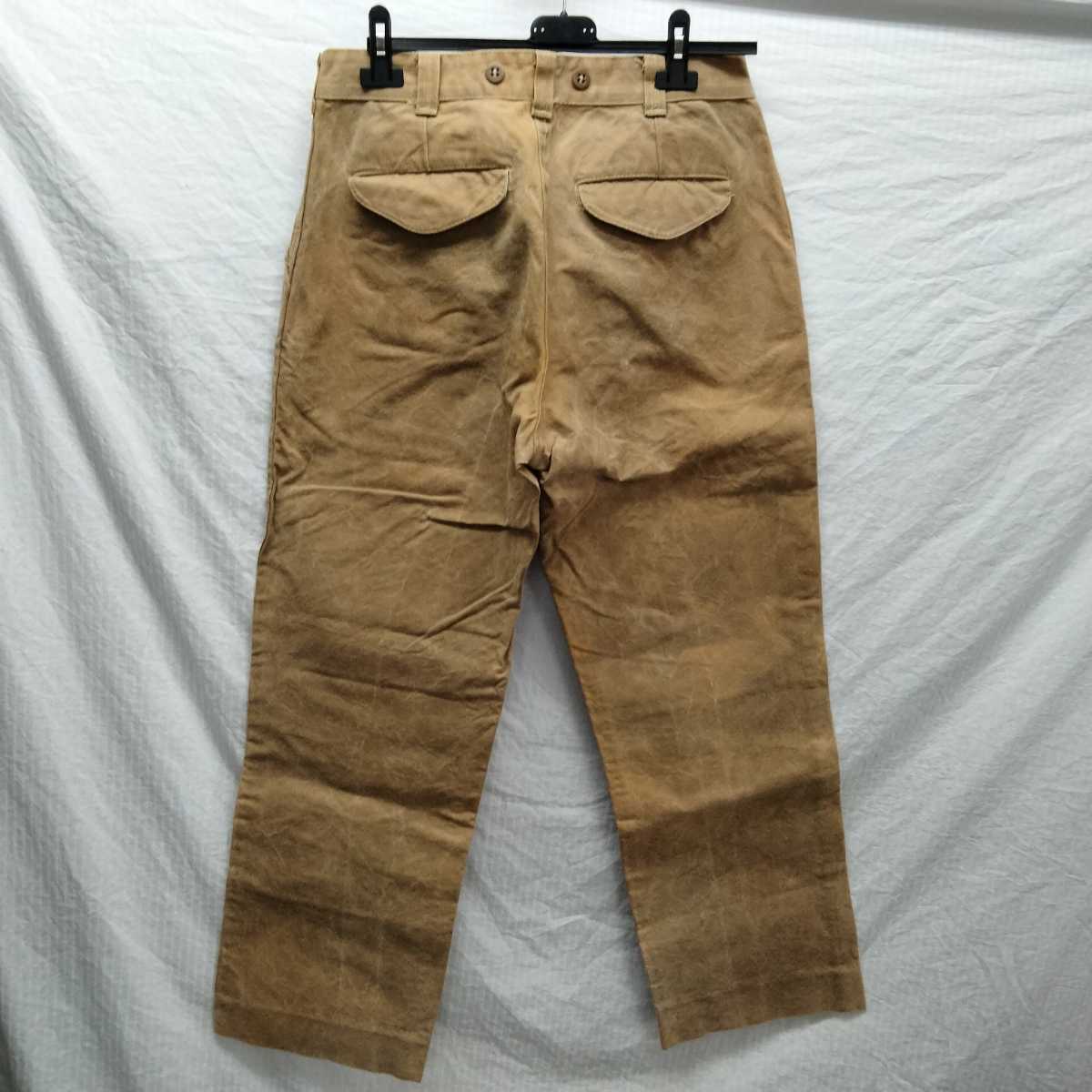 filson oil finish single tin pant フィルソン オイルフィニッシュ シングルティンパンツ 80年代 アメリカ usa 製 31 肉厚 オイル抜け_画像4