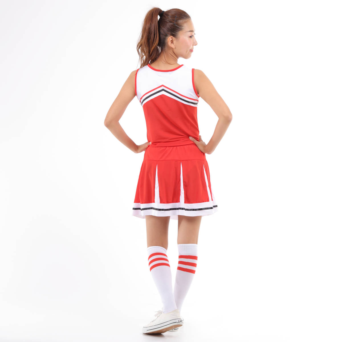 チアガール コスプレ 衣装 チアリーダー ユニフォーム ダンスウェア 体操服 上下2点セット 応援服 女性用 S_画像4