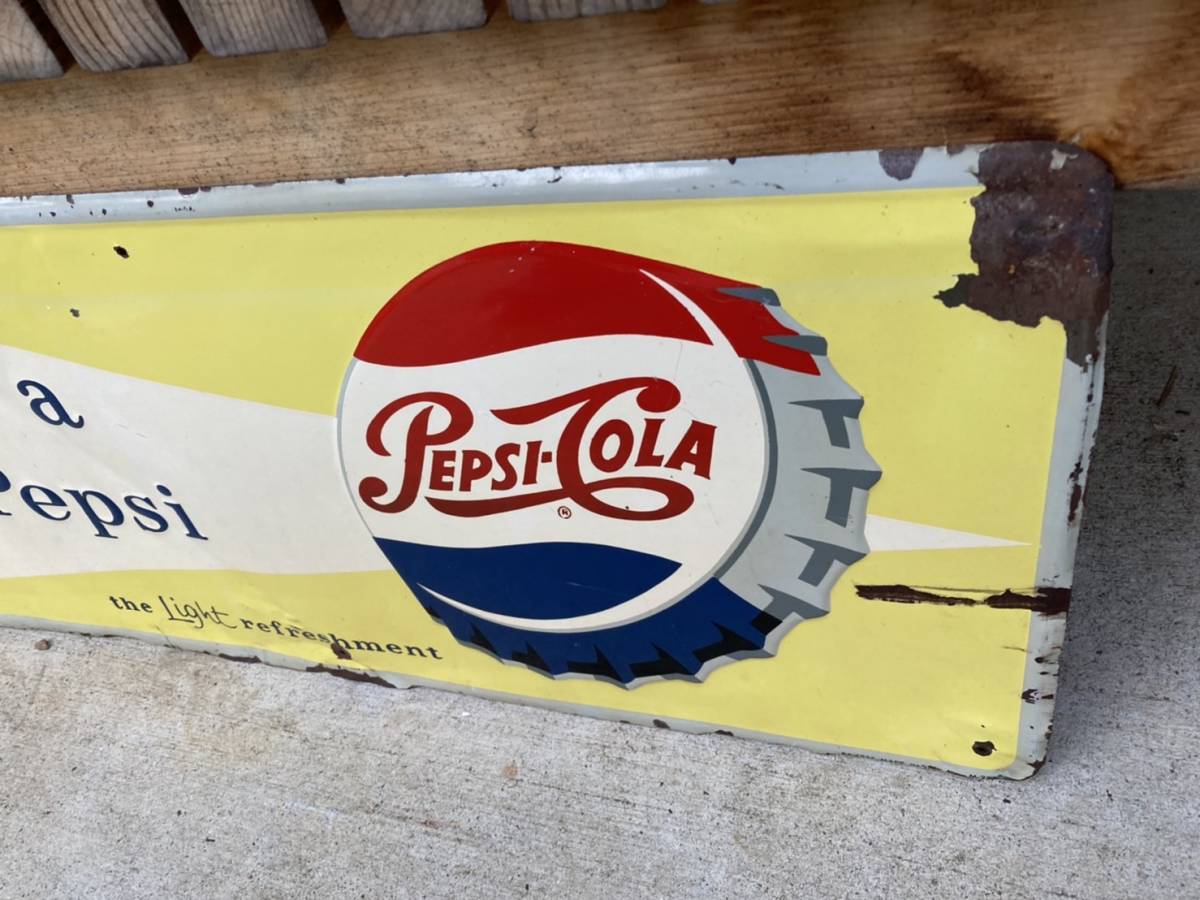 ビンテージ 大型 看板 ペプシ PEPSI 1956年 幅71cm 世田谷ベース-
