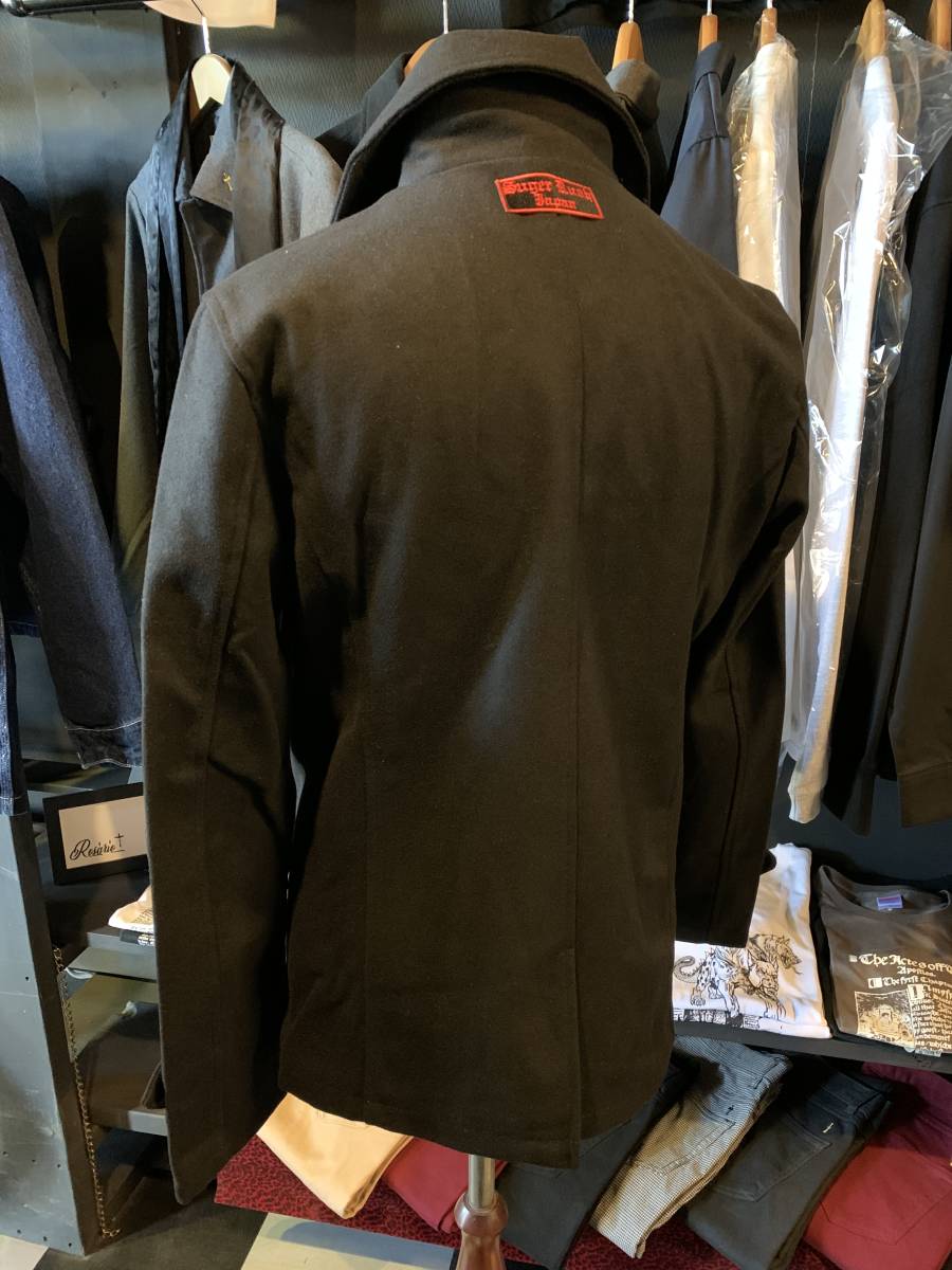 shuga- Rush Japan pea coat black 13 embroidery Biker 