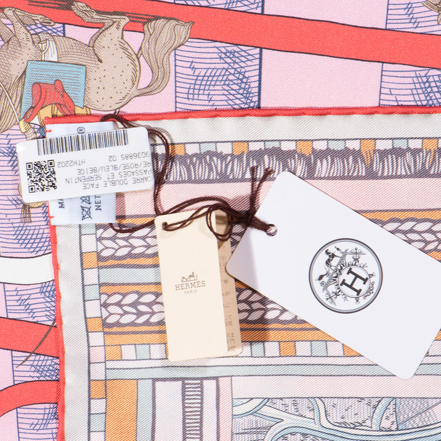HERMES エルメス カレ90 Carre Double Face90 Passades Et Serpentines