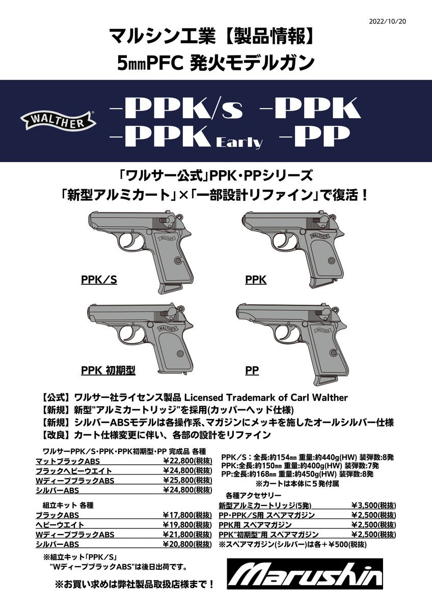 マルシン　モデルガンワルサーPPK/S　ブラックHW_画像3