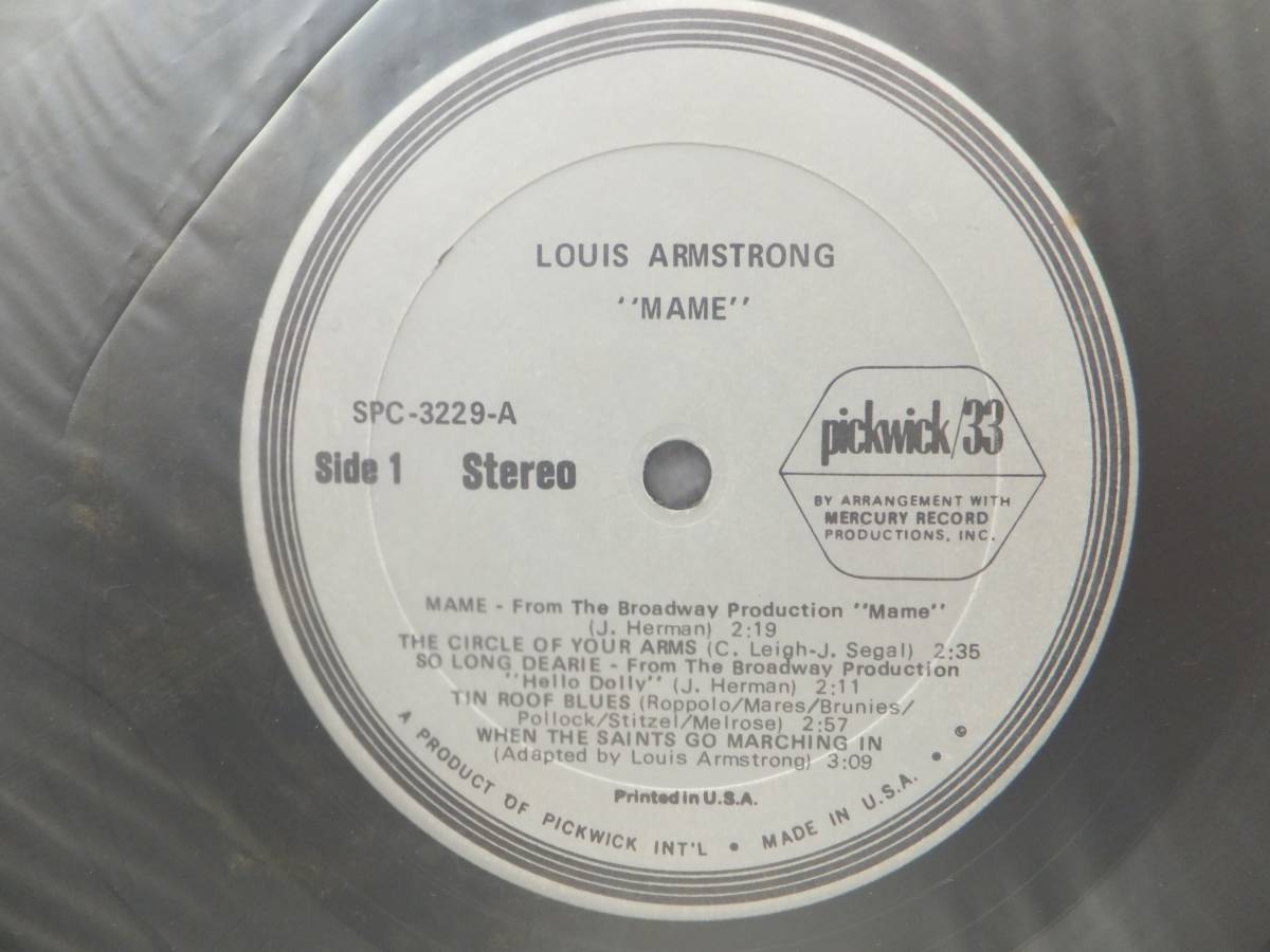 LP輸入盤　LOUIS ARMSTRONG／MAME　Pickwick 33 Records　SPC・3229_画像4