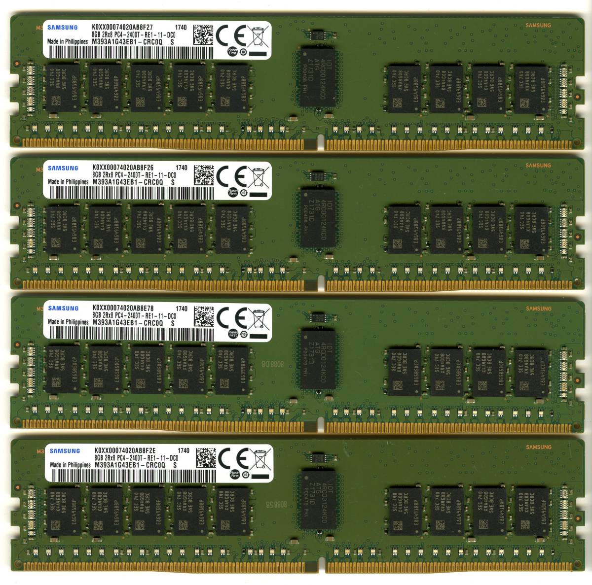 サムスン DDR4 ECC Registered 32GBx8枚 計256GB | tostaduriaemanuel.cl