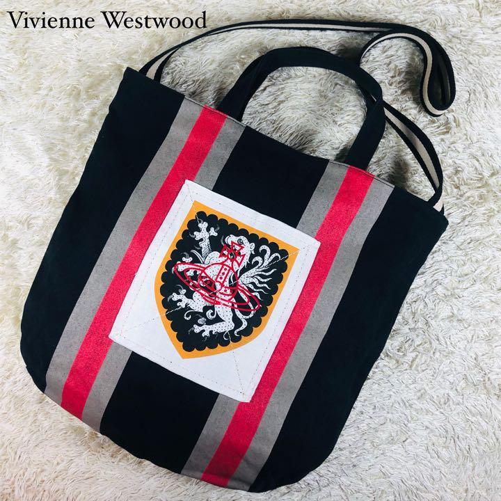 大人気☆ 【美品】Vivienne Westwood 2way キャンバス ハンドバッグ 