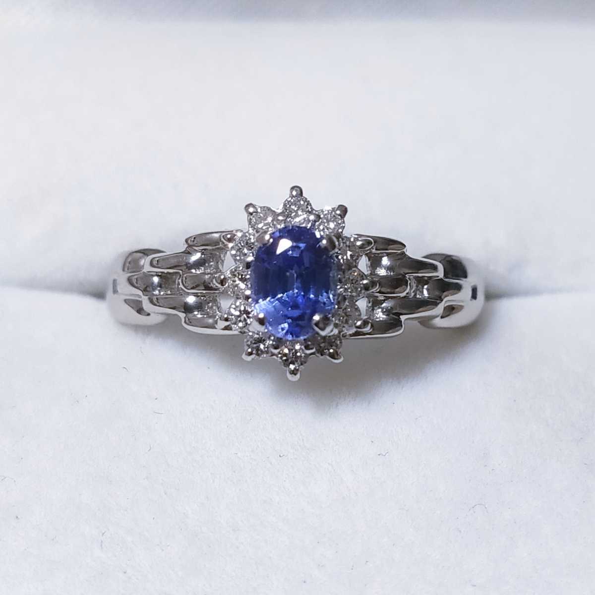 ジュエリーマキ ダイヤモンド×タンザナイト リング Pt850 0.41ct 0.13
