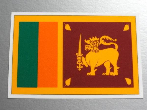 ■_スリランカ国旗ステッカー Sサイズ 5x7.5cm【2枚セット】■ Sri Lanka 即買 耐水シール AS_画像2