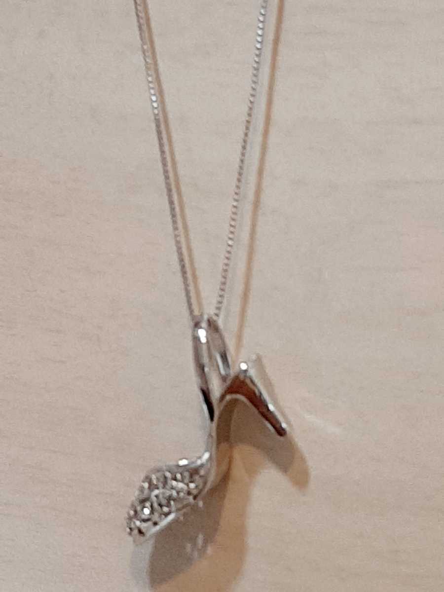 K18WG☆天然ダイヤ0.11ct☆ネックレス40mm ペンダント☆12 | www