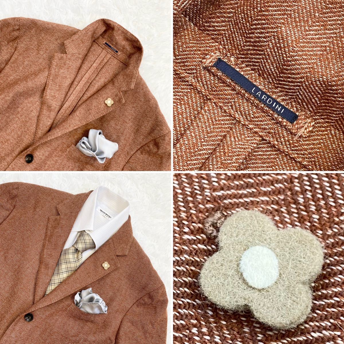76%以上節約 LARDINI ヘリンボーン テーラードジャケット