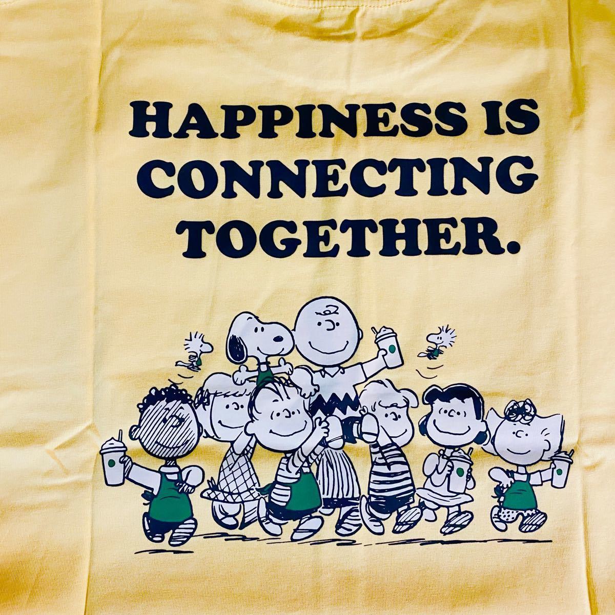 新品未使用　スターバックス　スヌーピー　オーバーサイズ　Tシャツ　PEANUTS　イエロー　S-M　オンライン限定品　スタバ