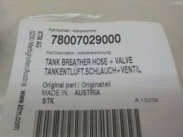  original shop!D171*0*1 point only original part new goods unused KTM(5-1)125EXC? tanker breather hose * valve(bulb) 4-10/6(.)