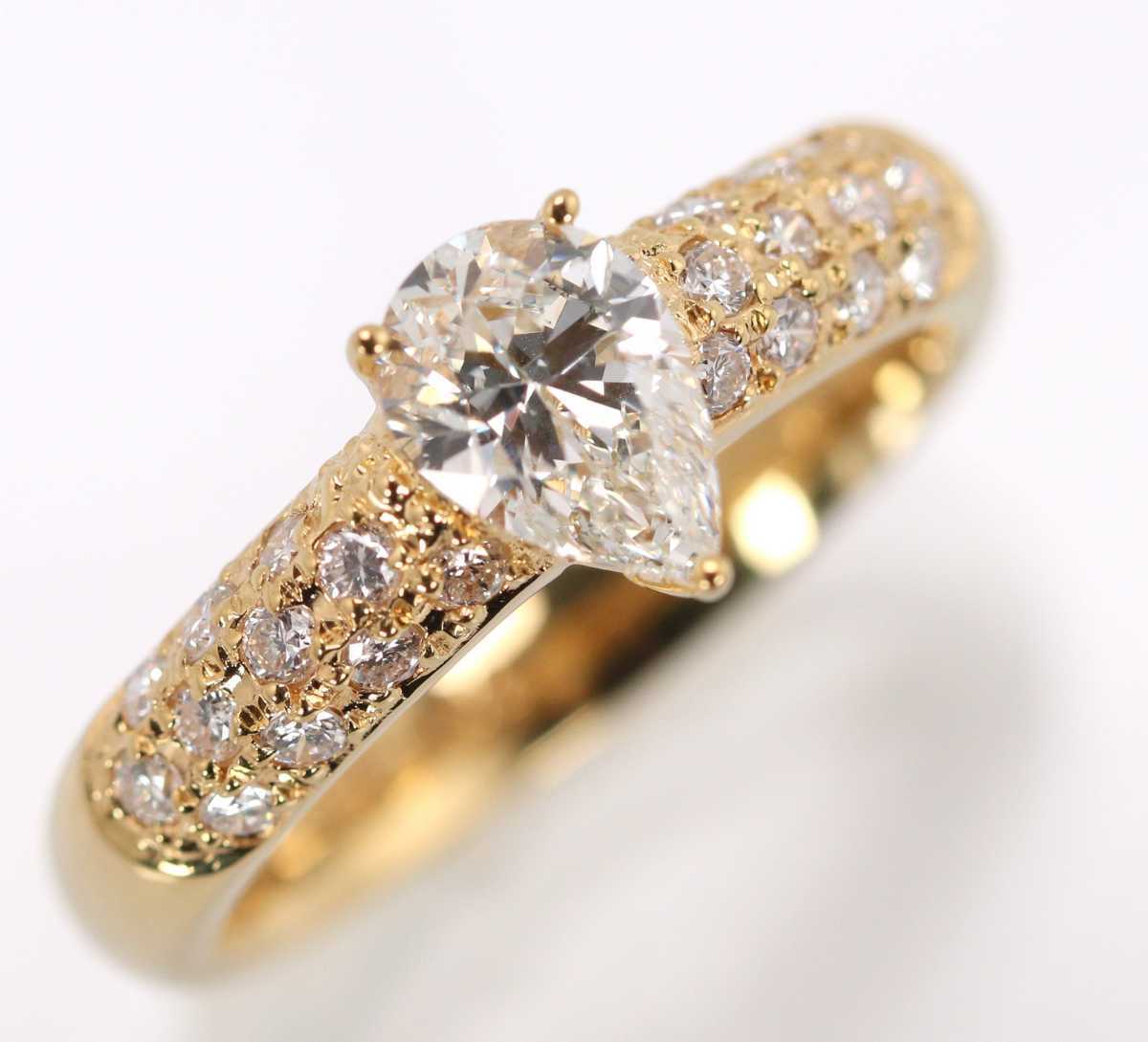 CBK17 服部セイコージュエリー ペアシェイプダイヤモンドリング 0.75ct