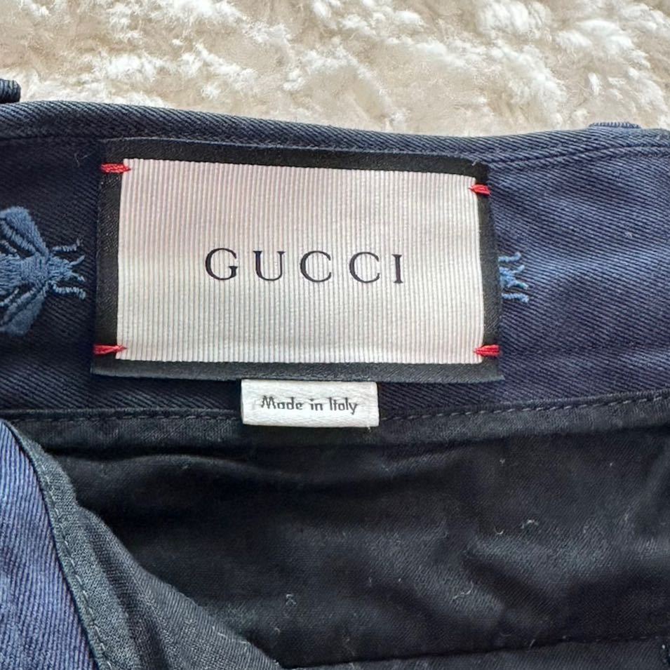  популярный * GUCCI Gucci хлопок брюки Be вышивка общий рисунок темно-синий мужской Be Star 473067