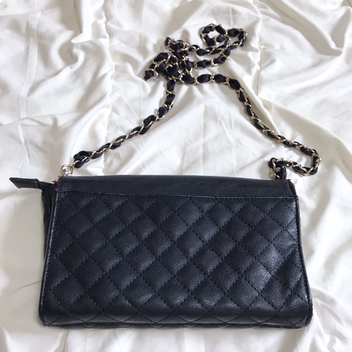 LANVIN on BLUE キルティング ショルダーバッグ チェーン 黒 ランバンオンブルー ランバン パーティバッグ バッグ
