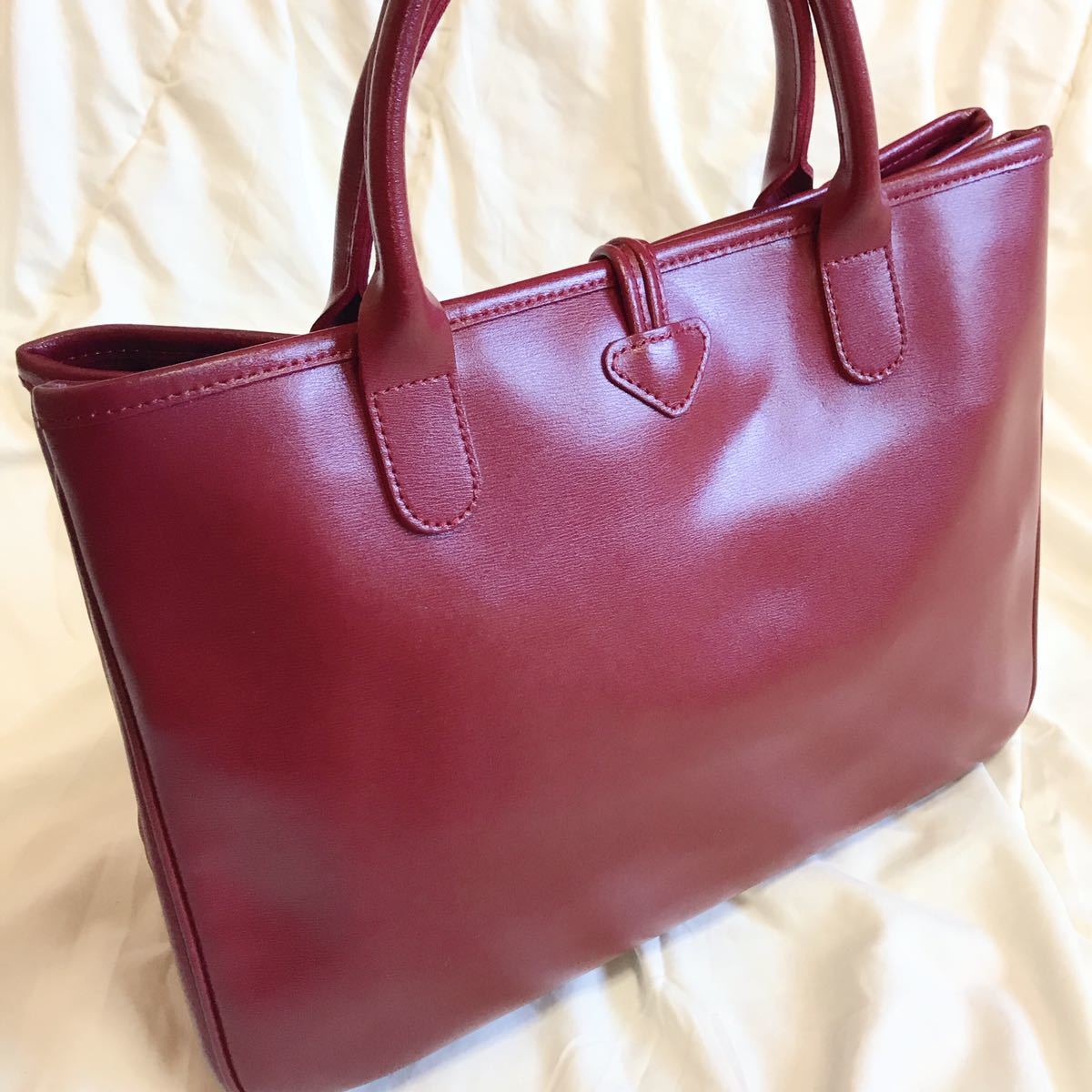 美品】Longchamp トートバッグ ハンドバッグ ロゾ カフレザー-