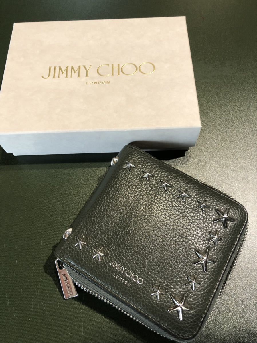 人気No.1/本体 JIMMY CHOO ジミーチュウ 財布 スタッズ 二つ折財布