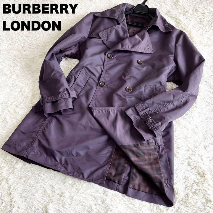 BURBERRY バーバリー レインコート ナイロントレンチコート パープル-