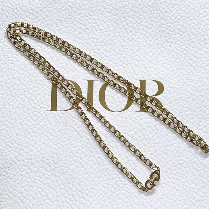 極美品】Christian Dior ゴールド 80cm ロングネックレス-