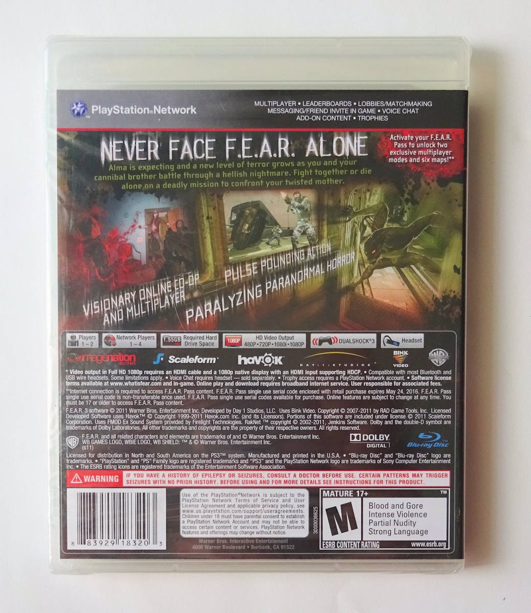 新品 ★ PS3 FEAR 3 フィアー3 F.E.A.R.3 北米版 ★ プレイステーション3