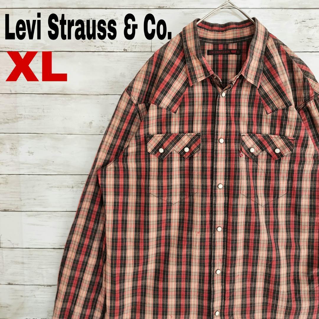 x6 US古着 Levi Strauss & Co. 長袖シャツ チェック柄 XL相当 メンズ