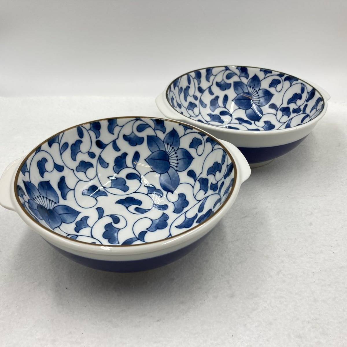 有田焼 高峰 染付 丼 鉢 どんぶり 銀杏文 耳付 大鉢 皿 うつわ 器 2客 春夏新作モデル 有田焼 丼鉢 10客セット 食器