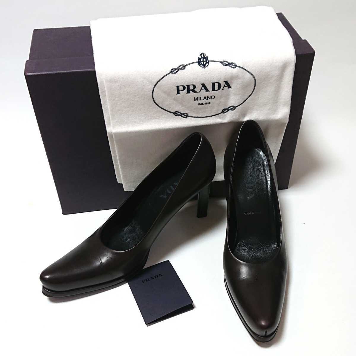 PRADA／プラダ／CALZATURE DONNA／レザー パンプス／シューズ／イタリア製／size 36.5／23.5cm_画像1