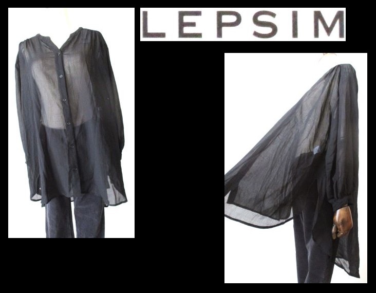 【005-167】LEPSIM★新品黒シアーチュニック/サイズFフリーの画像1