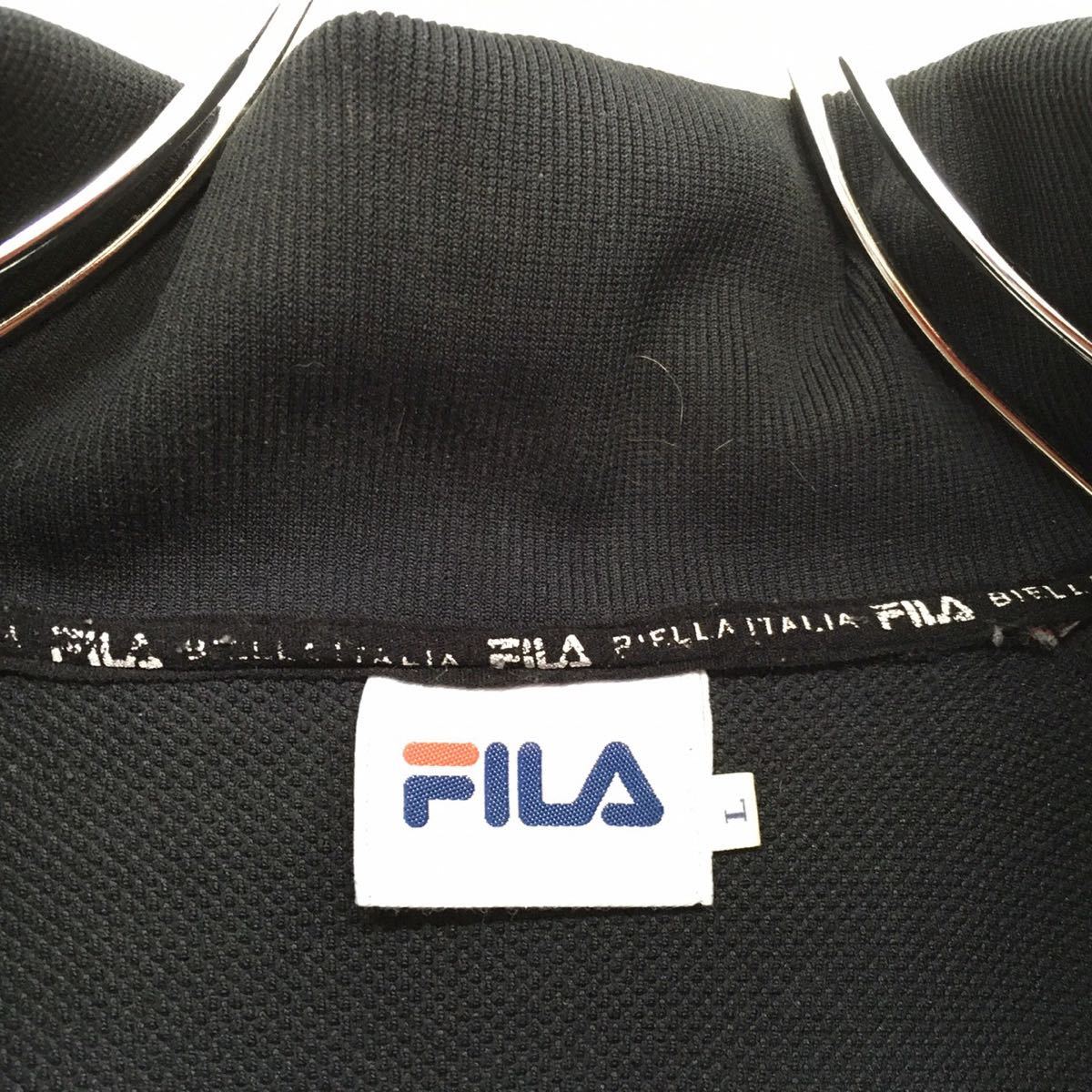 FILA filler спортивная куртка retro джерси вышивка большой Logo мужской L размер черный retro б/у одежда 