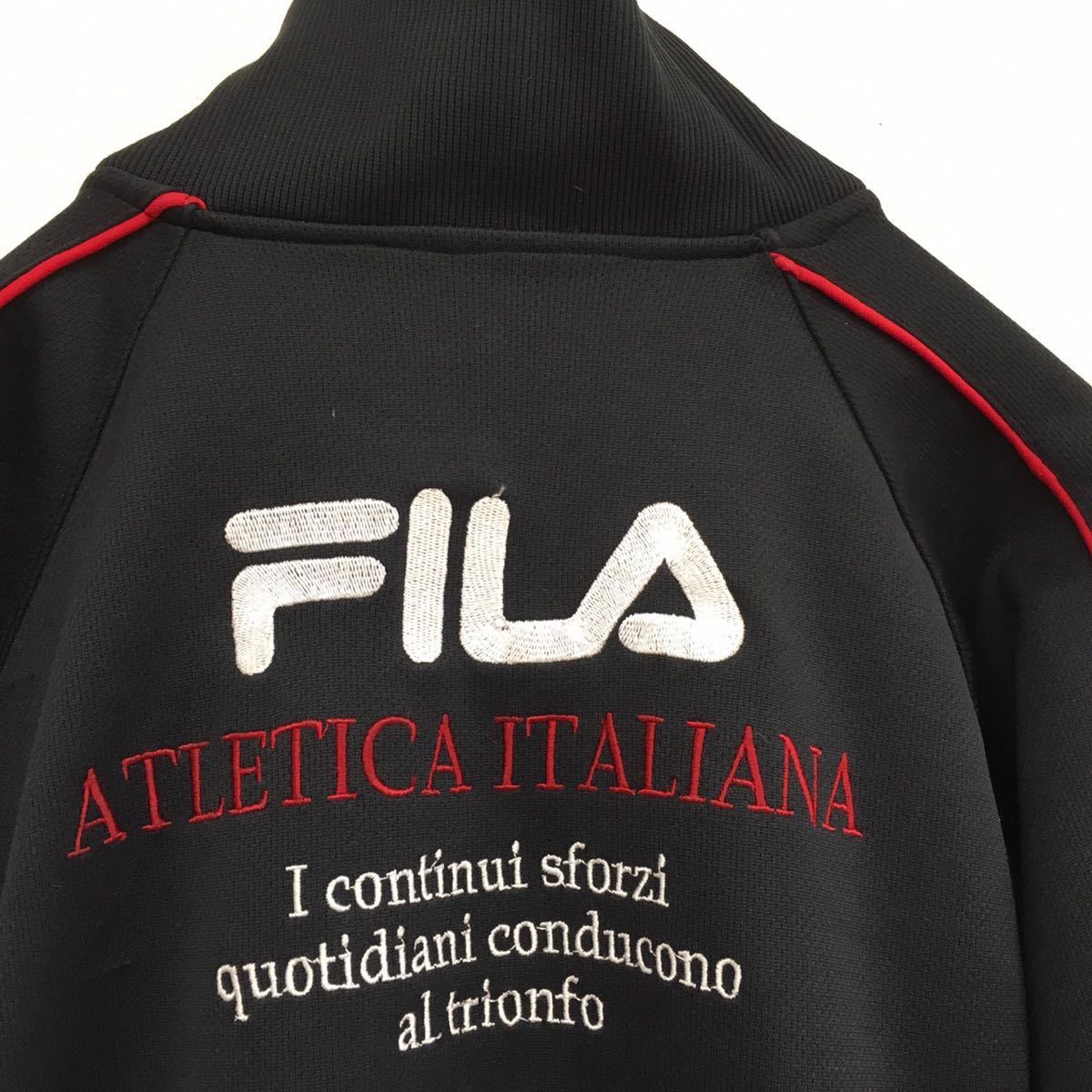 FILA filler спортивная куртка retro джерси вышивка большой Logo мужской L размер черный retro б/у одежда 