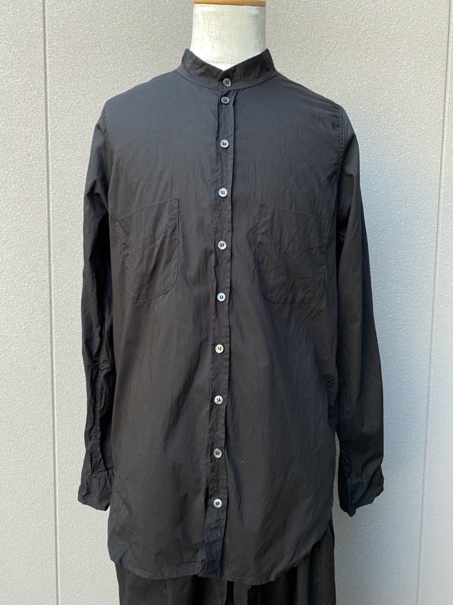 （新品未着用）【 Paul Harnden Shoemakers】 Mens COLLARLESS SHIRT BLACK \107,800円 #L ポールハーデンの画像1