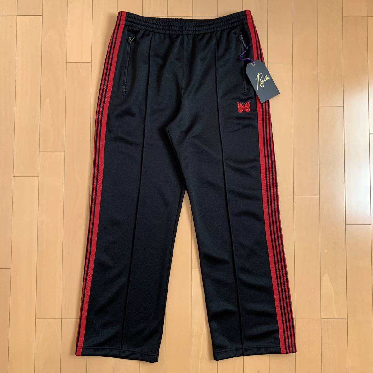 needles ニードルズ トラックパンツ ストレート ブラック レッド needles ニードルズ トラックパンツ ストレート ブラック レッド