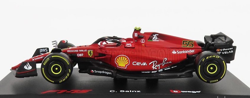 Burago signature 1/43 Ferrari F1 75 #55 CARLOS SAINZ　フェラーリ　サインツ　ブラーゴ　ケース付_画像5