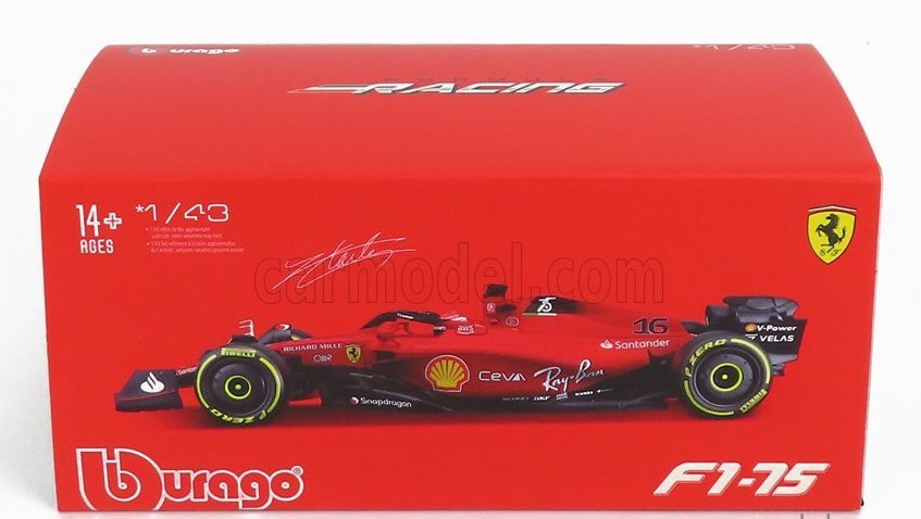 Burago signature 1/43 Ferrari F1 75 #16 CHARLES LECLERC　フェラーリ　ルクレール　ブラーゴ　ケース付_画像7