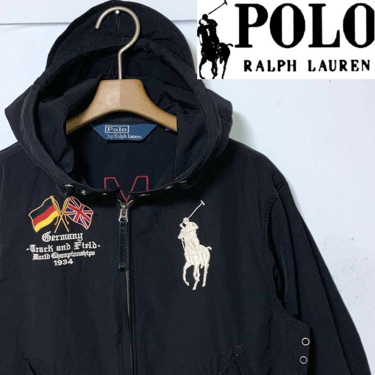 POLO RALPH LAUREN パーカー M ビッグポニー 刺繍 星条旗 ワッペン