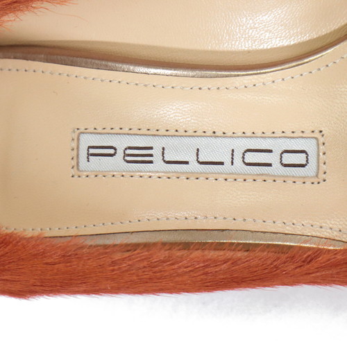 【定価6.9万・新品・34.5】PELLICO（ペリーコ）2087 ANDREA ハラコポインテッドトゥパンプス 3.5cmヒール オレンジ WOLF ORENGE_画像8