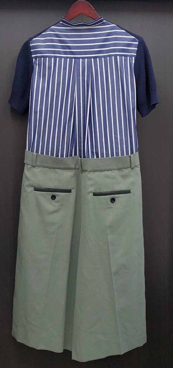 sacai サカイ ドッキング ワンピース 21-05536 ネイビー カーキ サイズ