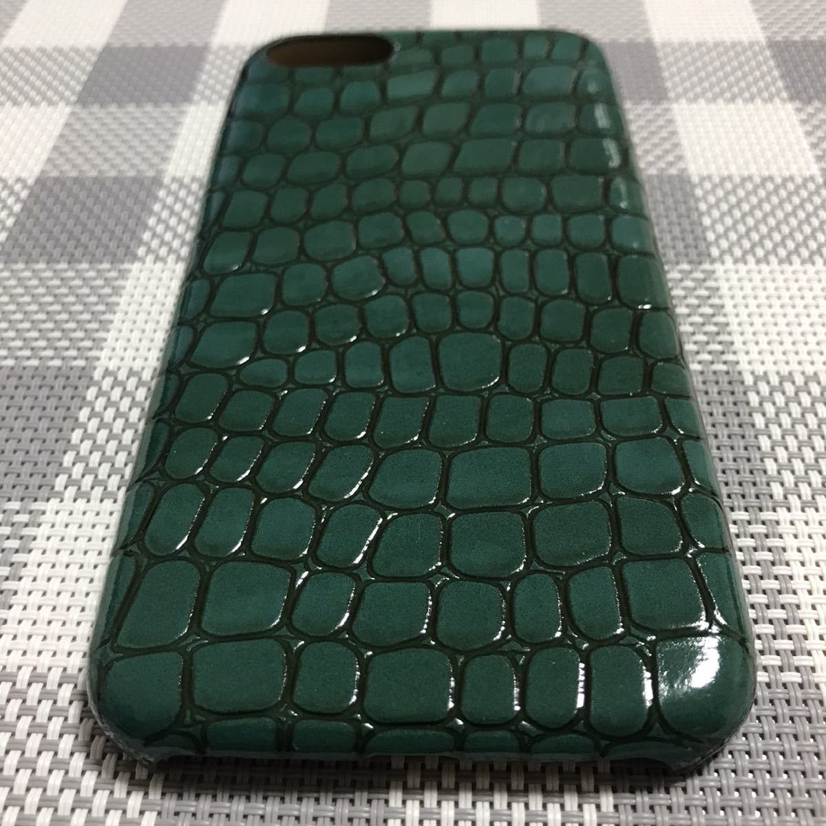 iPhone SE / 8 / 7 ケース クロコダイル 緑 光沢 PUレザー 合成皮革 カバー スマホ JHCAS_画像4