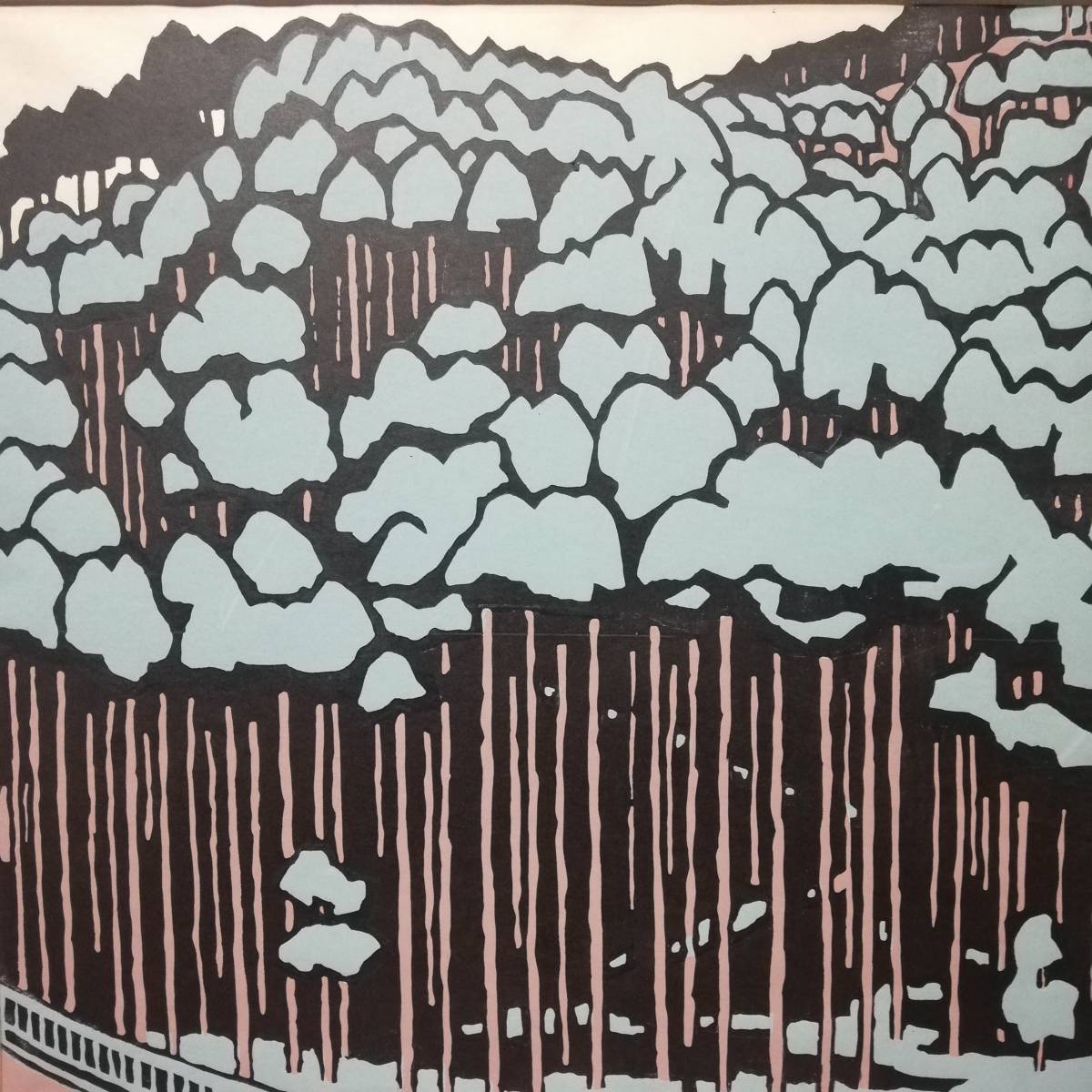 宮田三郎 北山杉 木版画 直筆サイン入り_画像2