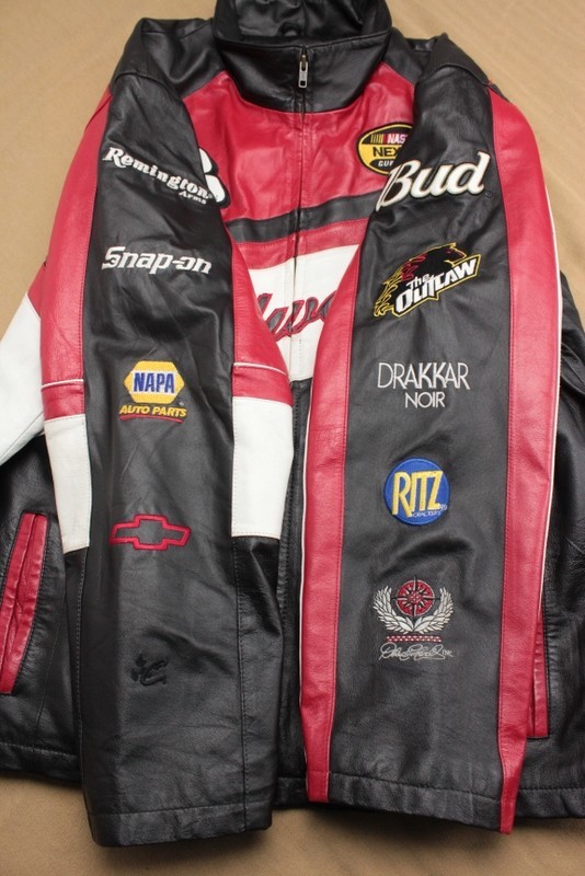 ☆ WILSON LEATHER CHASE バドワイザーレーシングレザーJKT 黒×赤×白